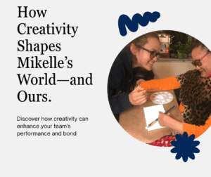 Picture of Mikelle and Maryann using watercolor paint and smiling.